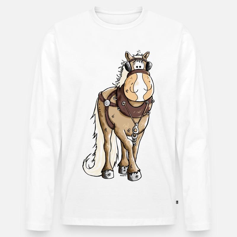 Gigantischer Kaltblüter - Kaltblut - Männer Premium Bio Langarmshirt - Weiß