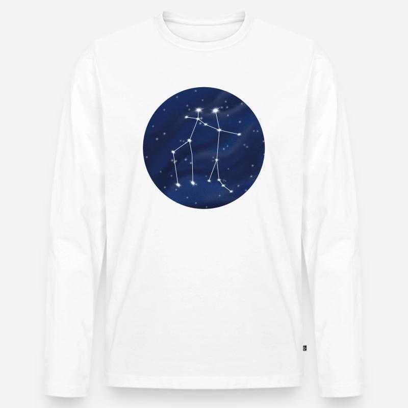 Sternbild Zwillinge Sternzeichen - Männer Premium Bio Langarmshirt - Weiß