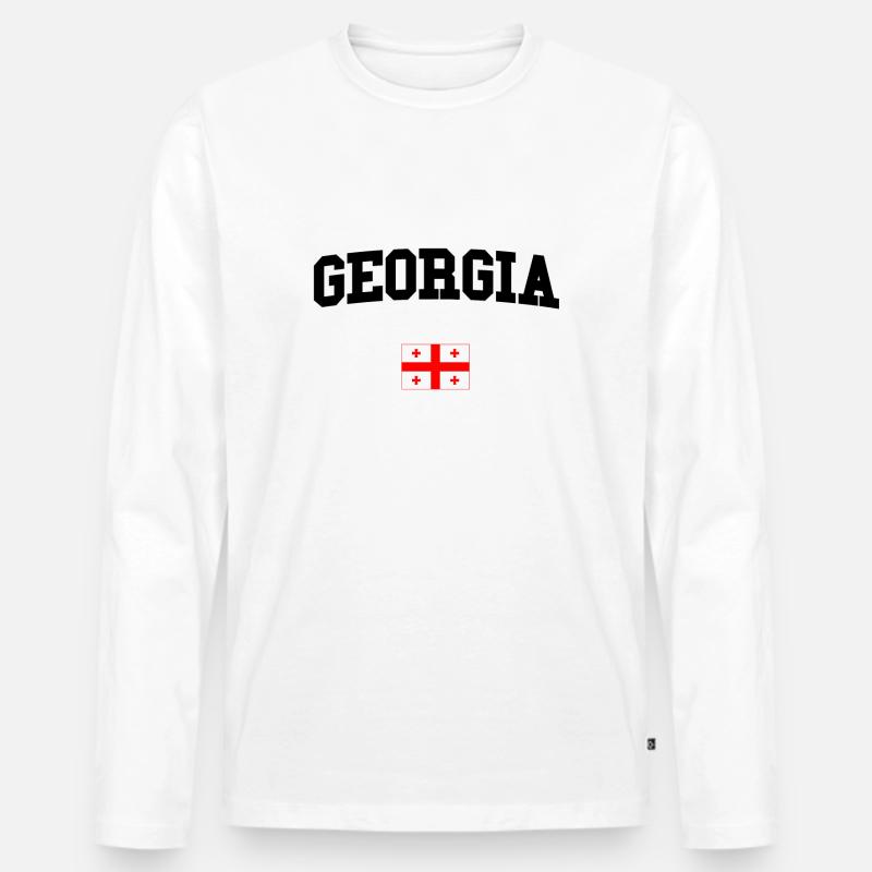 GEORGIA - Männer Premium Bio Langarmshirt - Weiß