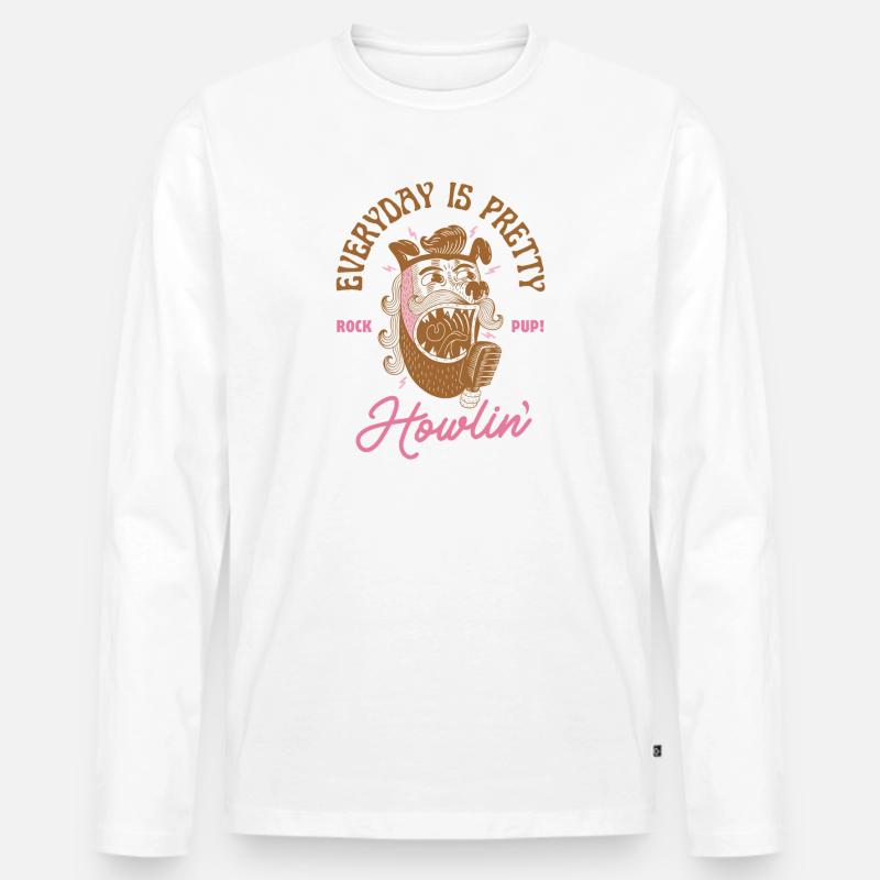 Everyday is Howlin’ – Rock’n’Roll Hund - Männer Premium Bio Langarmshirt - Weiß