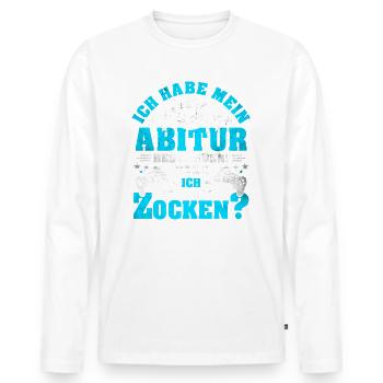 Abitur Abi Abschluss Schule Gamer Gaming Geschenk - Männer Premium Bio Langarmshirt - Weiß - Vorne - Nico (187cm)