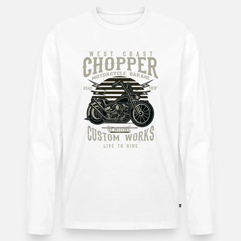 Chopper - Männer Premium Bio Langarmshirt - Weiß