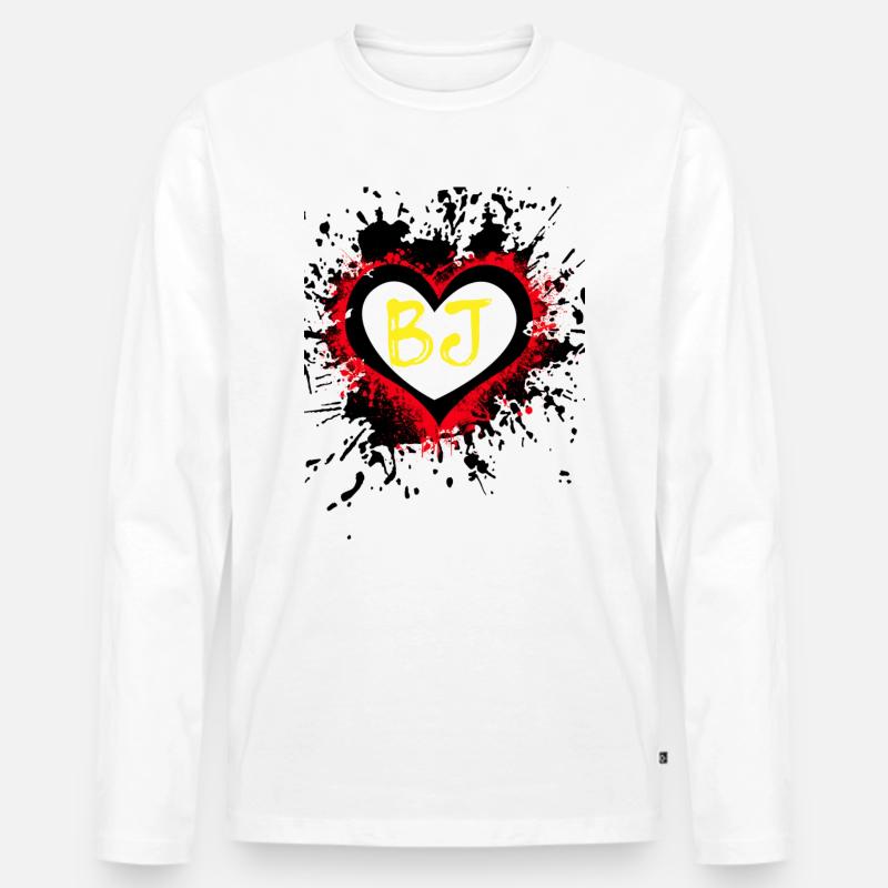 BJ - Männer Premium Bio Langarmshirt - Weiß