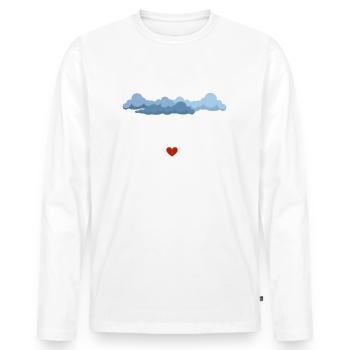 Der Hund will auch bei Regen Gassi - Männer Premium Bio Langarmshirt - Weiß - Vorne - Nico (187cm)