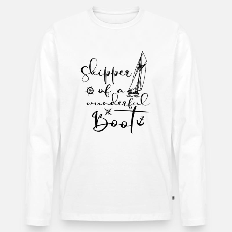Skipper - Männer Premium Bio Langarmshirt - Weiß