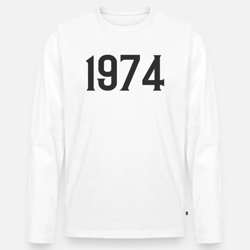 1974 - Männer Premium Bio Langarmshirt - Weiß