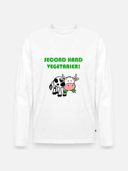 Cow vegetarian - Men's Premium Organic Long Sleeve Shirt - white