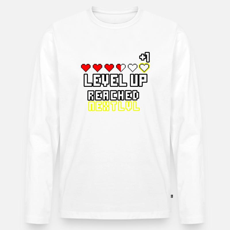 Level Up Reached Next LVL - Männer Premium Bio Langarmshirt - undefined