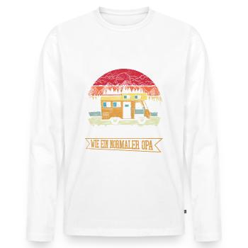 ICH BIN EIN CAMPING OPA, WIE EIN NORMALER OPA ... - Männer Premium Bio Langarmshirt - Weiß - Vorne - Nico (187cm)