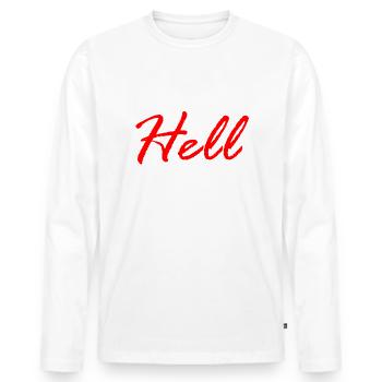 Hell / enfer - T-shirt manches longues Premium bio Homme - blanc - Devant - Nico (187cm)