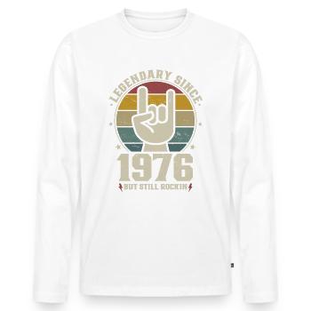 Né en 1976, né légendaire 1976 Anniversaire - T-shirt manches longues Premium bio Homme - blanc - Devant - Nico (187cm)