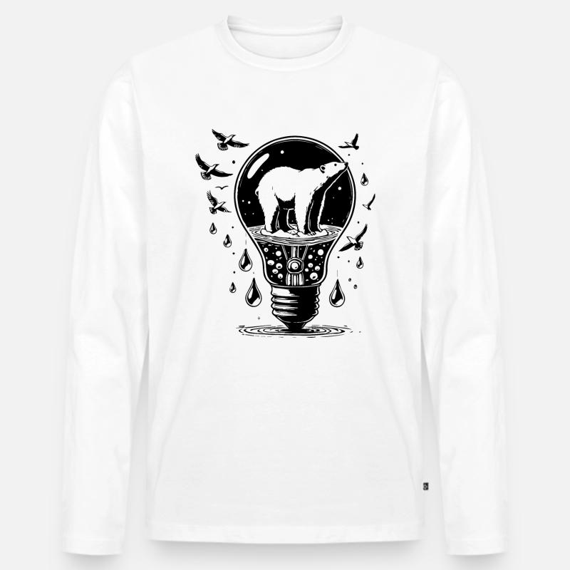 Klimawandel Design - mit Eisbär - Männer Premium Bio Langarmshirt - Weiß