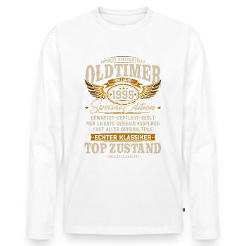 Oldtimer 1995 Jahrgang geboren Geburtstag Geschenk - Männer Premium Bio Langarmshirt - Weiß - Vorne - Nico (187cm)
