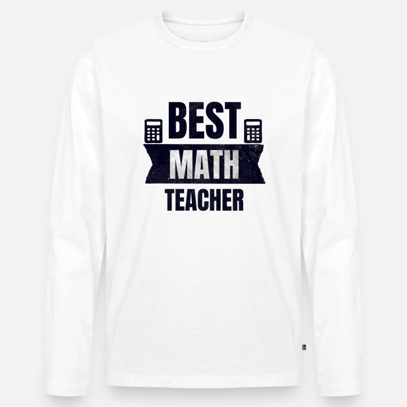 Best math teacher gift - Men's Premium Organic Long Sleeve Shirt - white