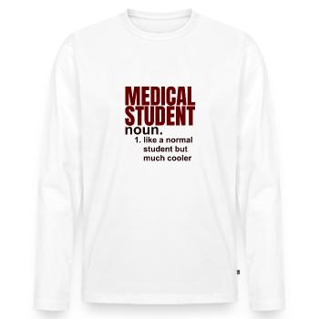 Medical student gift - Men's Premium Organic Long Sleeve Shirt - white - Front - Nico (187cm)
