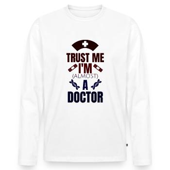 Medical student gift - Men's Premium Organic Long Sleeve Shirt - white - Front - Nico (187cm)