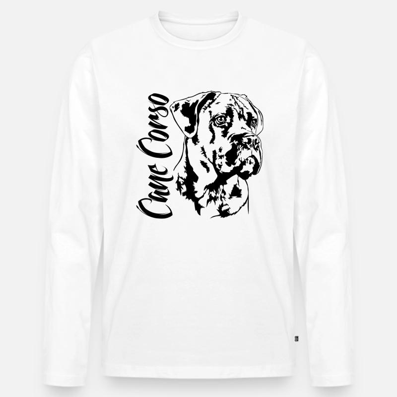 CANE CORSO Portrait Hund Hunde - Männer Premium Bio Langarmshirt - Weiß