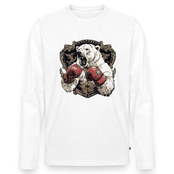 Eisbär Polar Bär Boxer MMA - Männer Premium Bio Langarmshirt - Weiß - Vorne - Nico (187cm)