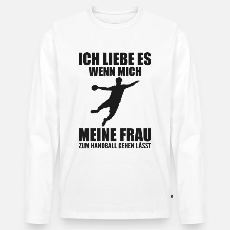 Handballer Handball Geschenk - Männer Premium Bio Langarmshirt - Weiß