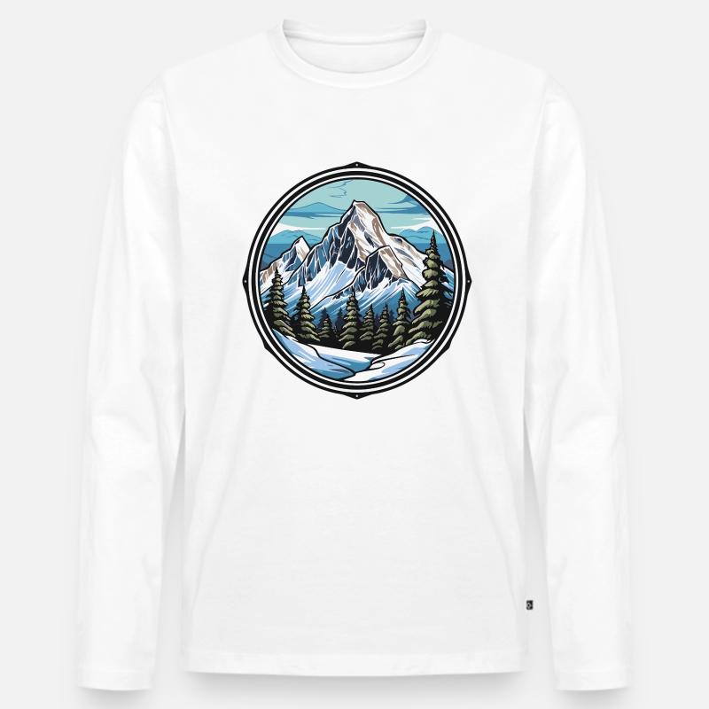 Berge Ski Piste - Männer Premium Bio Langarmshirt - undefined