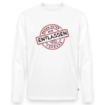 ABSCHLUSS 2025 - ABSCHLUSSKLASSE - ABSCHLUSSPRÜFUN - Männer Premium Bio Langarmshirt - Weiß - Vorne - Nico (187cm)