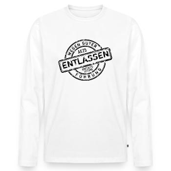 ABSCHLUSS 2025 - ABSCHLUSSKLASSE - ABSCHLUSSPRÜFUN - Männer Premium Bio Langarmshirt - Weiß - Vorne - Nico (187cm)