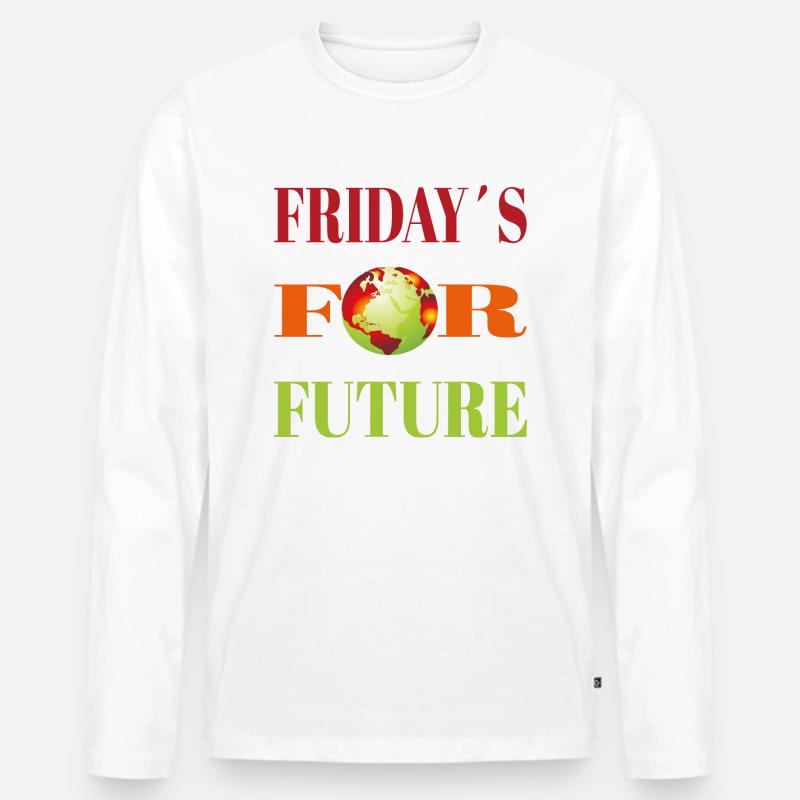 Fridays for future - Männer Premium Bio Langarmshirt - Weiß