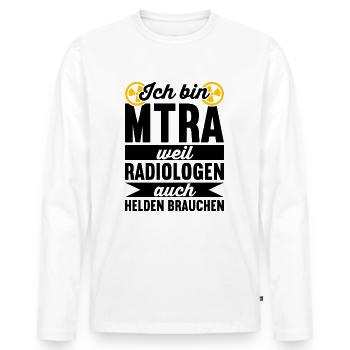 MTRA Röntgen Radiologie Radiologe - Männer Premium Bio Langarmshirt - Weiß - Vorne - Nico (187cm)