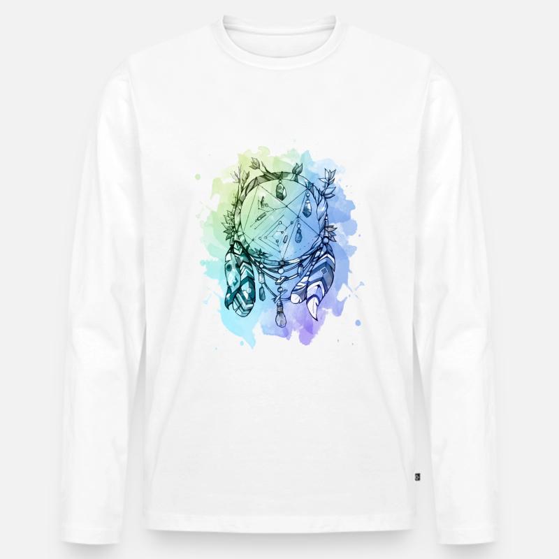 Aquarell Traumfänger - Männer Premium Bio Langarmshirt - undefined