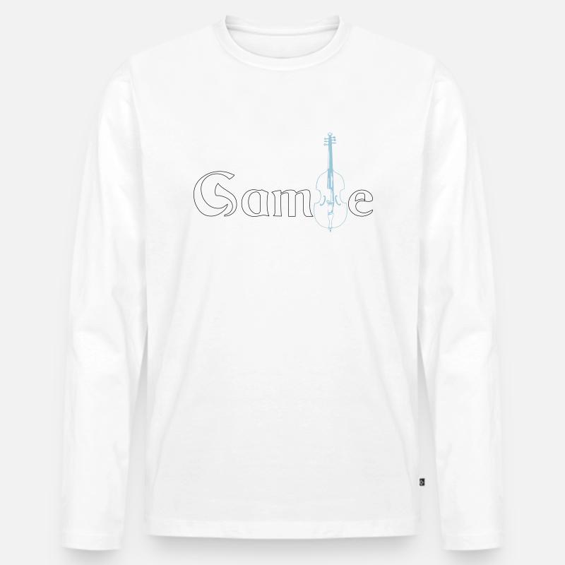 gambe6 2 3 - Männer Premium Bio Langarmshirt - Weiß