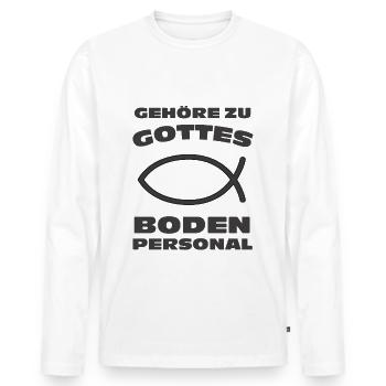 Pfarrer Priester Diakon Geschenk Gottes Bodenperso - Männer Premium Bio Langarmshirt - Weiß - Vorne - Nico (187cm)