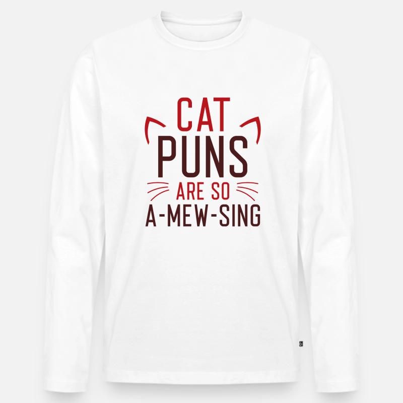 Katzenspiele sind so amüsant - Männer Premium Bio Langarmshirt - Weiß