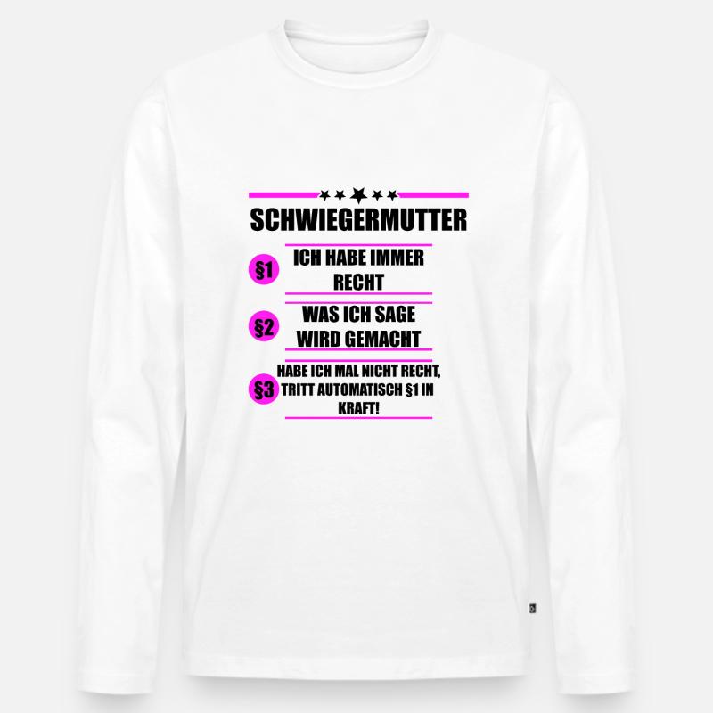 Schwiegermutter Schwiegereltern Schwiegermama - Männer Premium Bio Langarmshirt - Weiß
