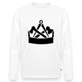 Zunftzeichen Zimmermann Zimmerer - Männer Premium Bio Langarmshirt - Weiß - Vorne - Nico (187cm)