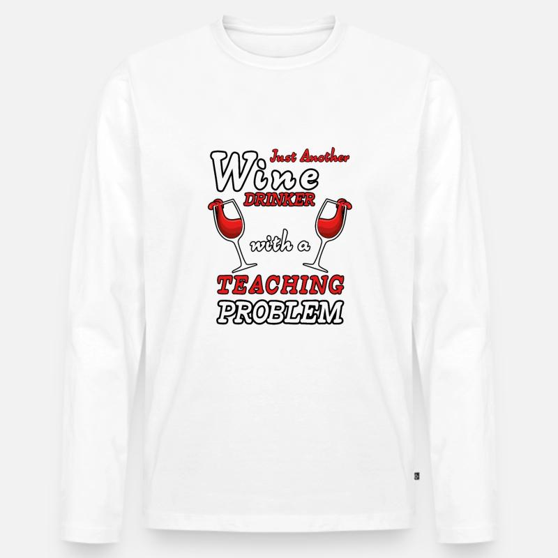 Wein Lehrer Lustiger Spruch - Männer Premium Bio Langarmshirt - undefined