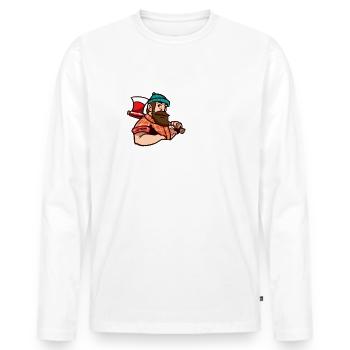 Lumberjack - Bûcheron - T-shirt manches longues Premium bio Homme - blanc - Devant - Nico (187cm)