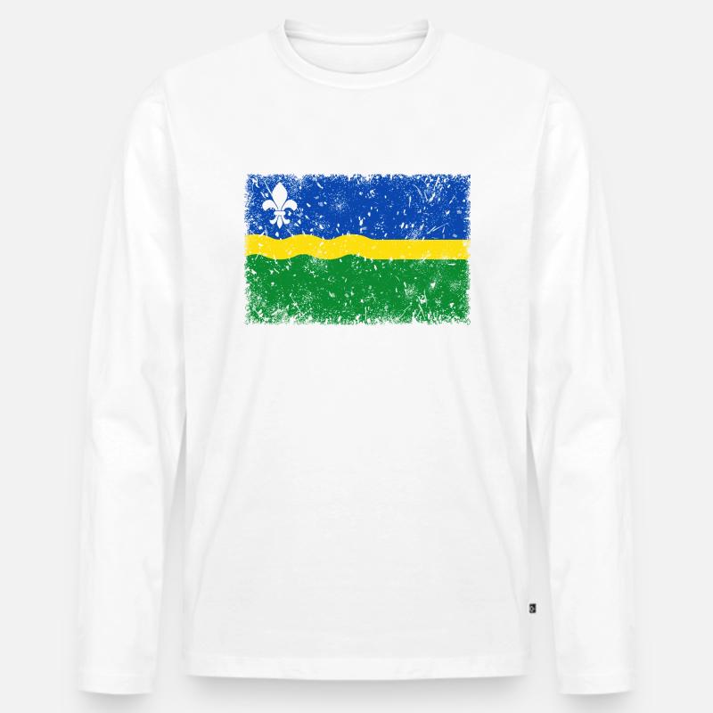 Flevoland - Männer Premium Bio Langarmshirt - Weiß