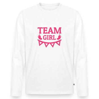 Team Girl Team No Nuts It's a Girl Gender Reveal - Männer Premium Bio Langarmshirt - Weiß - Vorne - Nico (187cm)