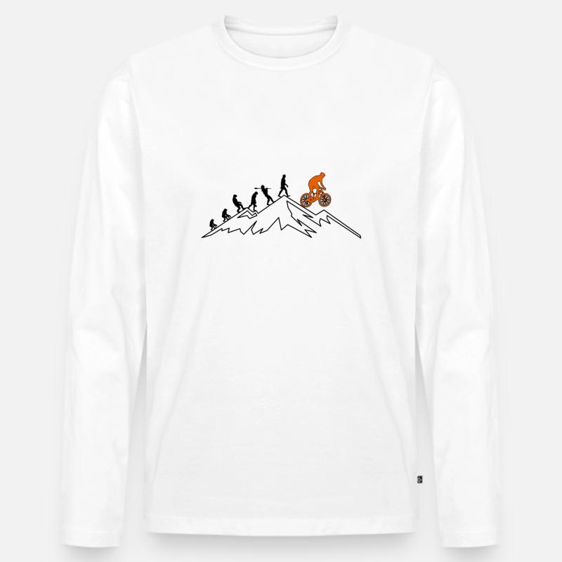 Mountain Bike Downhill Evolution - Männer Premium Bio Langarmshirt - Weiß