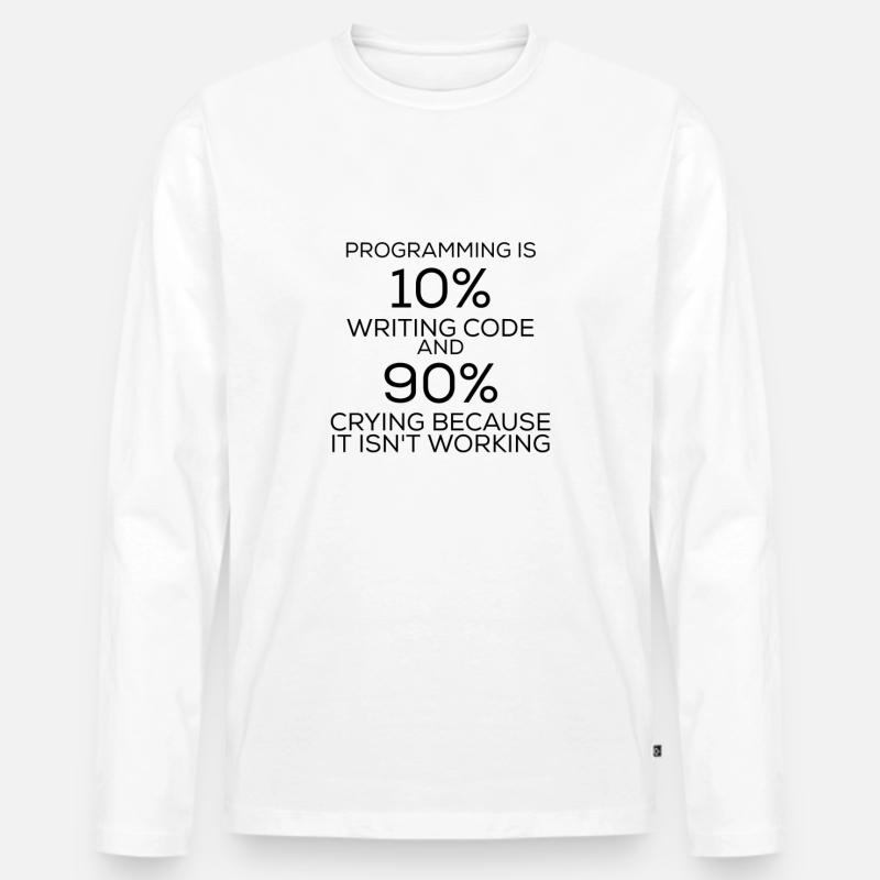 Lustiger Spruch Programmieren Programmier - Männer Premium Bio Langarmshirt - Weiß