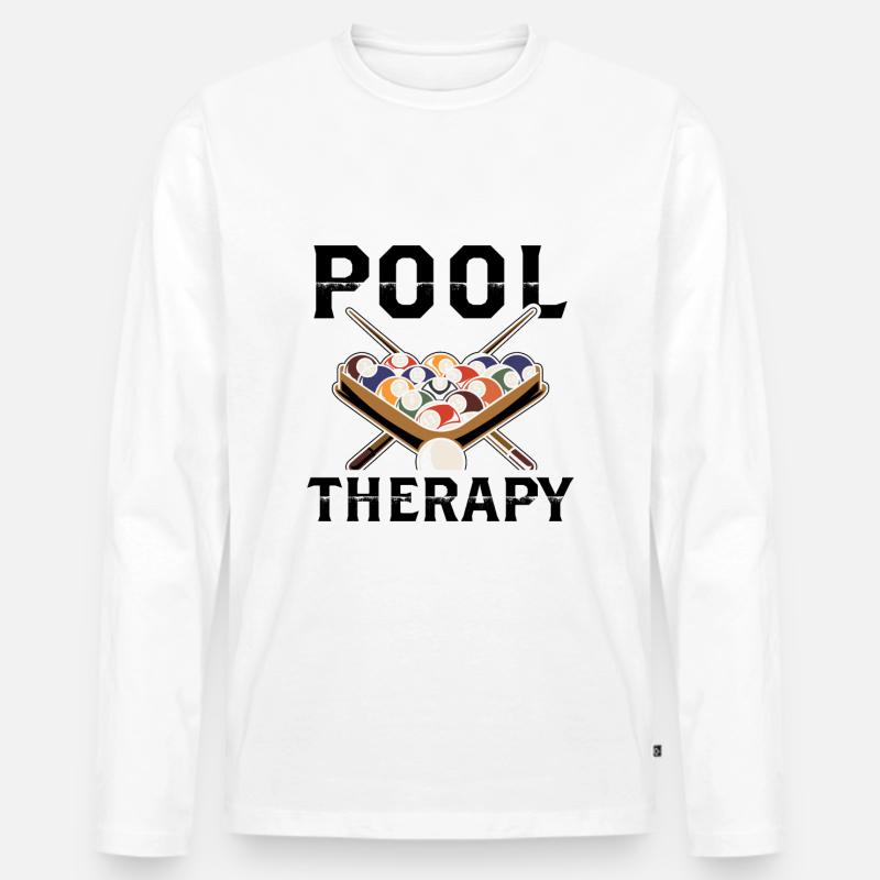 Pool Therapy Pool Billardspieler - Männer Premium Bio Langarmshirt - Weiß