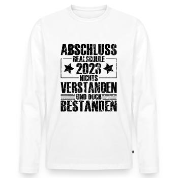 Abschluss 2023 Realschule - Männer Premium Bio Langarmshirt - Weiß - Vorne - Nico (187cm)