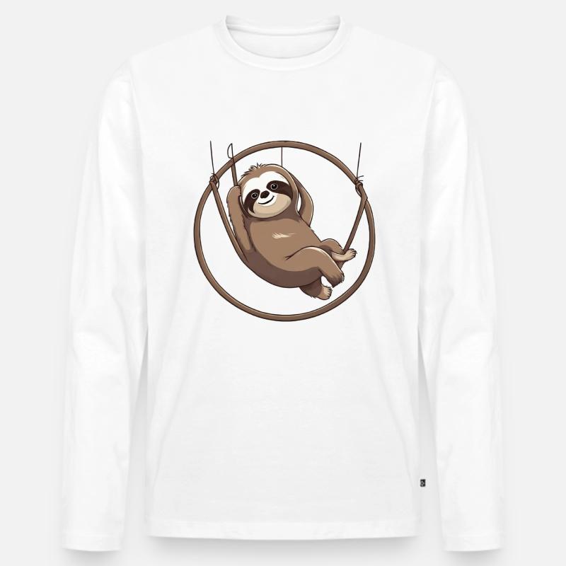 Relaxen - Männer Premium Bio Langarmshirt - Weiß
