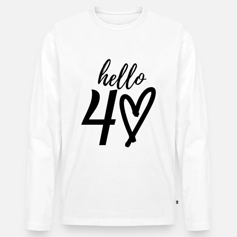 40. Geburtstag - Männer Premium Bio Langarmshirt - Weiß
