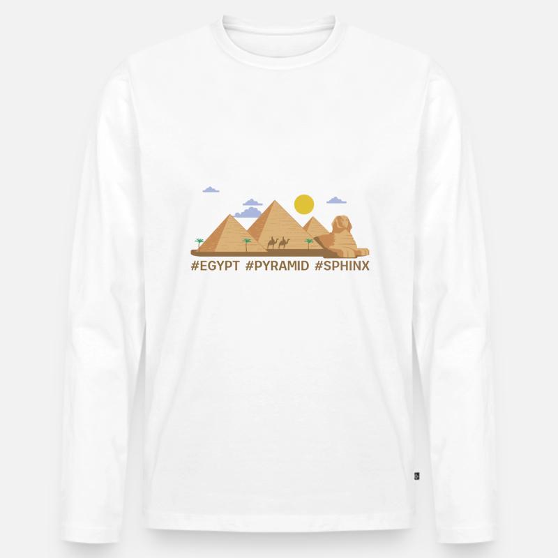 Pyramiden - Männer Premium Bio Langarmshirt - Weiß