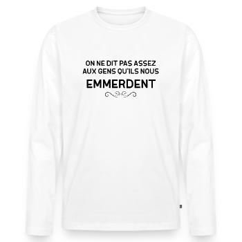 Les Gens M'Emmerdent Et Je Le Dis Humour Papa - T-shirt manches longues Premium bio Homme - blanc - Devant - Nico (187cm)