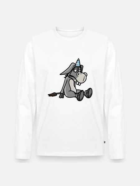 50 Kopf Hoch Das Kann Jedem Passieren Esel 50 Gebu - Männer Premium Bio Langarmshirt - Weiß