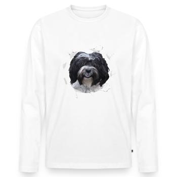 Tibet Terrier - Tibet Terrier Dog - Men's Premium Organic Long Sleeve Shirt - white - Front - Nico (187cm)