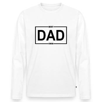 Best Dad Father Father's Day - Men's Premium Organic Long Sleeve Shirt - white - Front - Nico (187cm)