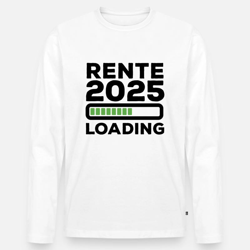 Rente 2025 Loading - Ruhestand - Pension - Männer Premium Bio Langarmshirt - Weiß